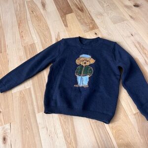 SHEIN Navy Blue Sweater with Bear Design